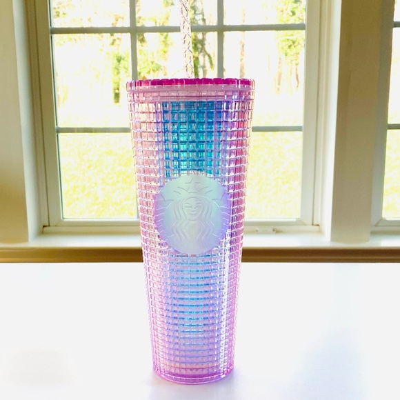 Starbucks Iridescent Pink Grid Tumbler